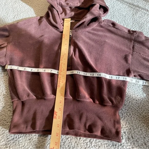 Free people movement hoodie womens Small brown cropped Y2K streetwear goth comfy - Picture 11 of 14